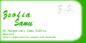 zsofia samu business card