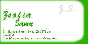 zsofia samu business card